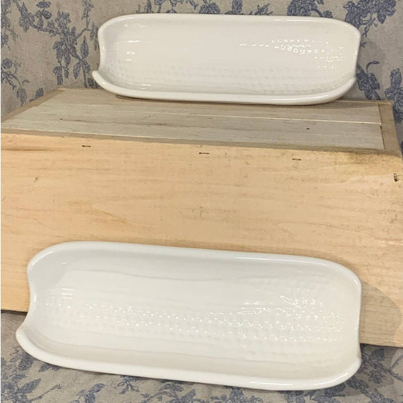 Set of 2 Pfaltzgraff 46 Ceramic Footed Corn Holders - Picture 5 of 5